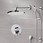 Remer SFR78 Chrome Shower Set With Rain Shower Head and Hand Shower